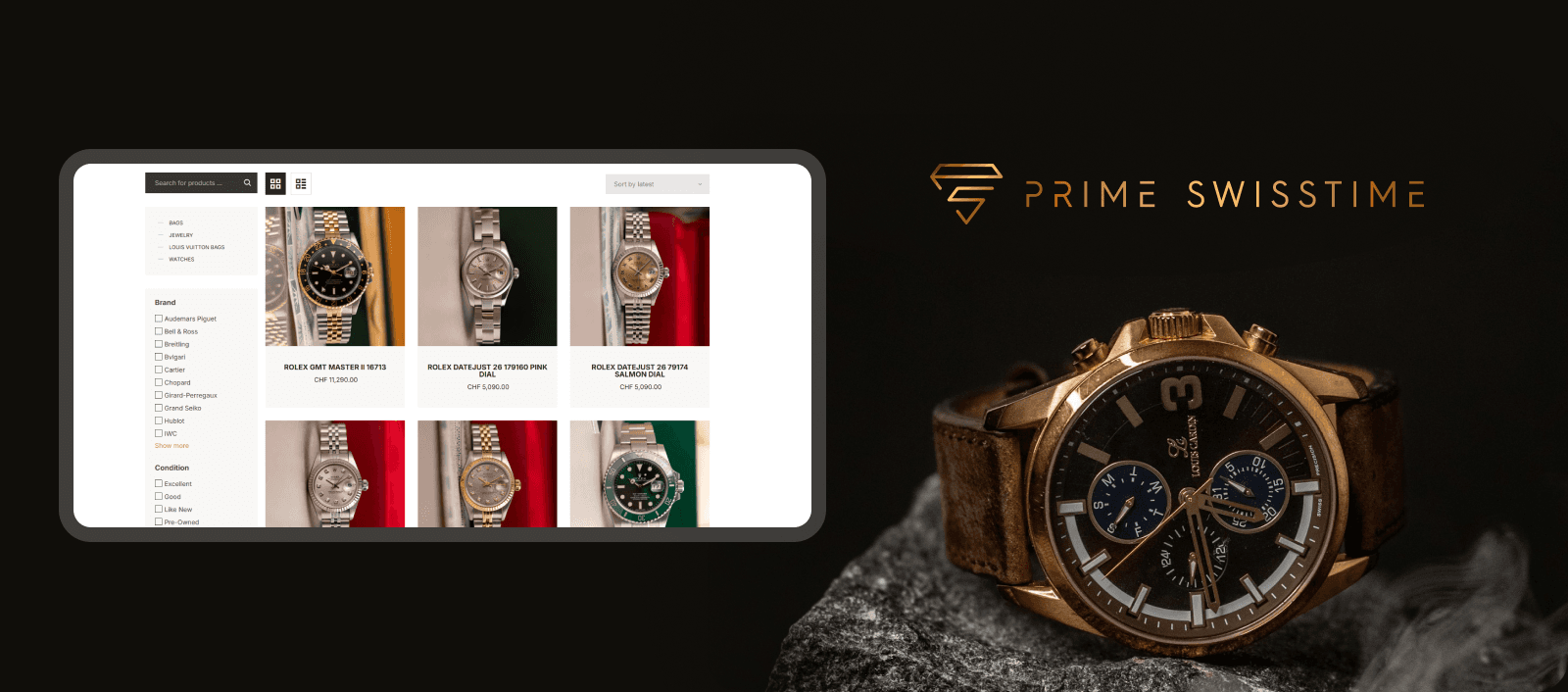 Prime SwissTime screen for case study by mobitouch