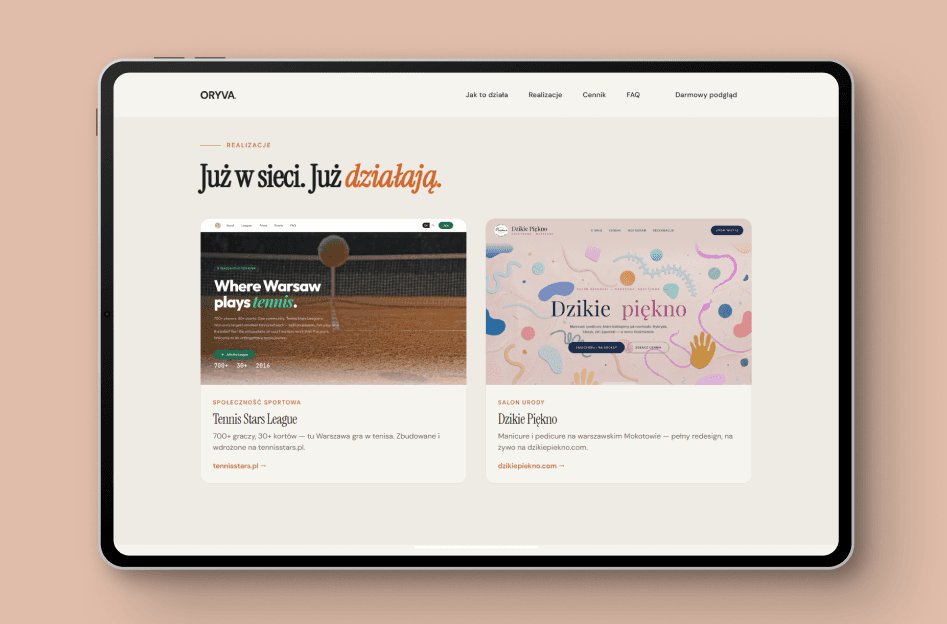 Oryva web app screen for mobitouch's case study of a web AI-powered app with Claude