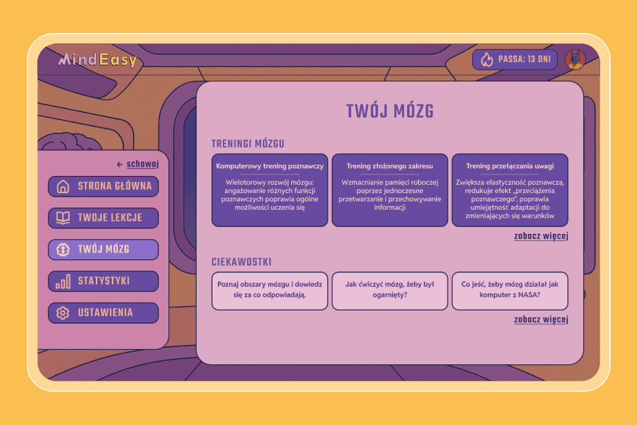 Mindeasy neurotechnology edtech startup case study by mobitouch - example screen