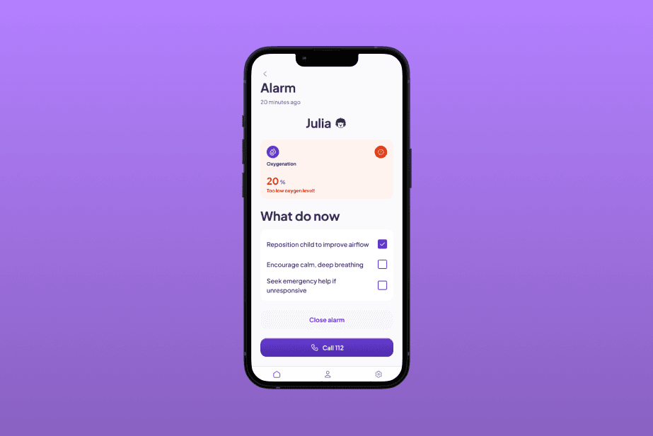 Alerts in the neendu vital signs monitoring app prototype
